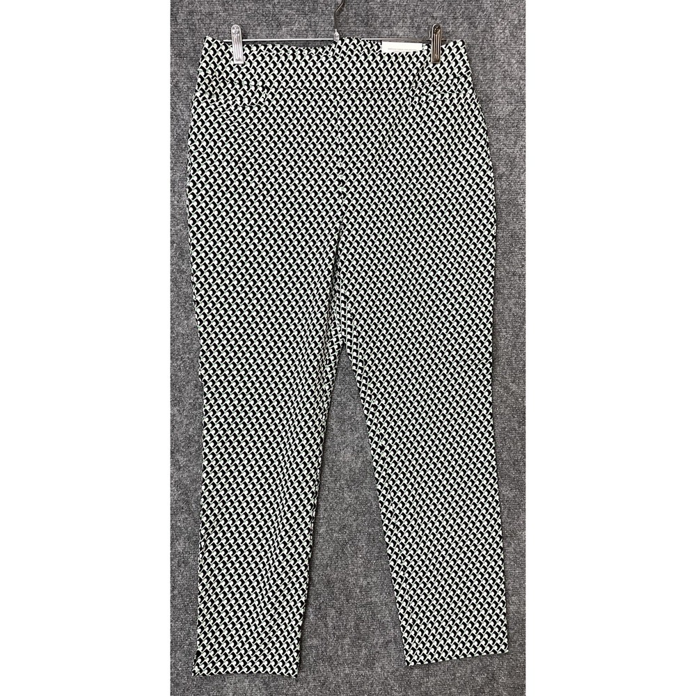Chico's So Slimming Brigitte Slim Leg Pants Geometric Print Pull On Womens 10
